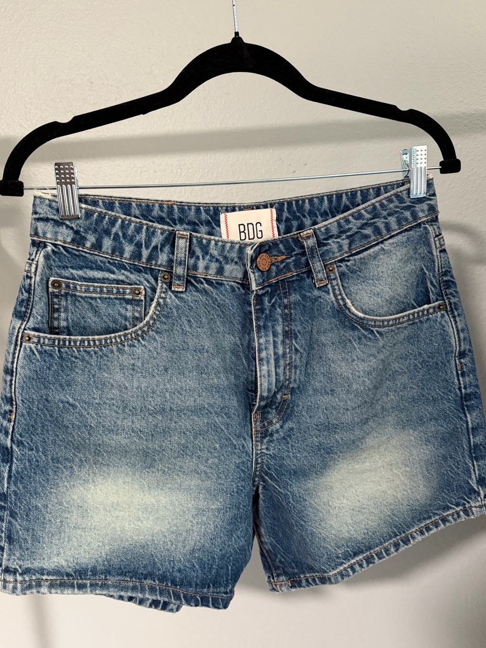 BDG Light Blue Washed Denim Shorts